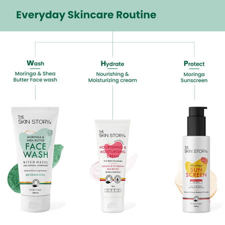 The Skin Story Moringa & Shea Butter Pore Minimizing Face Wash For Deep Cleansing, Non Drying 100 Ml