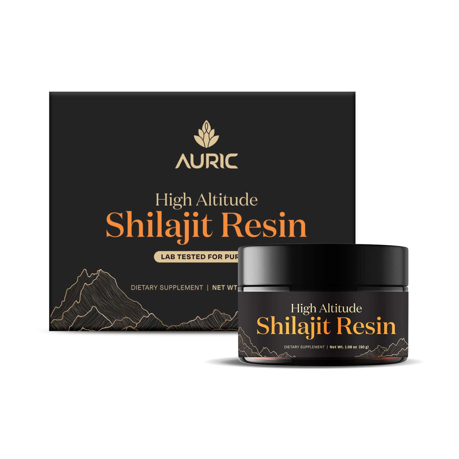 Auric Lab Certified High Altitude Shilajit/shilajeet Gold Resin 75% Fulvic Acid + Humic Acid - 20g