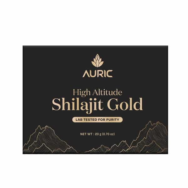 Auric Lab Certified High Altitude Shilajit/Shilajeet Gold Resin 75% Fulvic Acid + Humic Acid - 20G