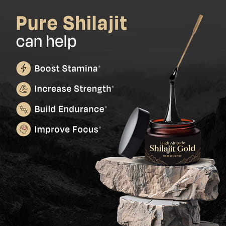 Auric Lab Certified High Altitude Shilajit/Shilajeet Gold Resin 75% Fulvic Acid + Humic Acid - 20g