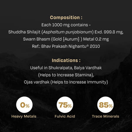 Auric Lab Certified High Altitude Shilajit/Shilajeet Gold Resin 75% Fulvic Acid + Humic Acid - 20g