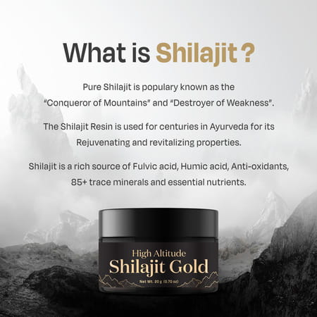 Auric Lab Certified High Altitude Shilajit/Shilajeet Gold Resin 75% Fulvic Acid + Humic Acid - 20g