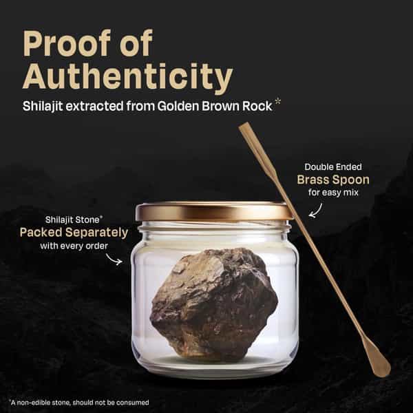 Auric Lab Certified High Altitude Shilajit/Shilajeet Gold Resin 75% Fulvic Acid + Humic Acid - 20G