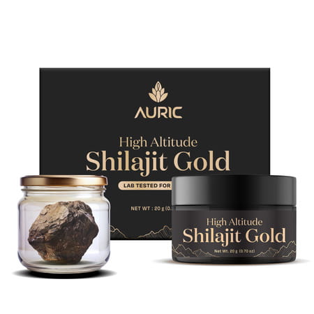 Auric Lab Certified High Altitude Shilajit/Shilajeet Gold Resin 75% Fulvic Acid + Humic Acid - 20g