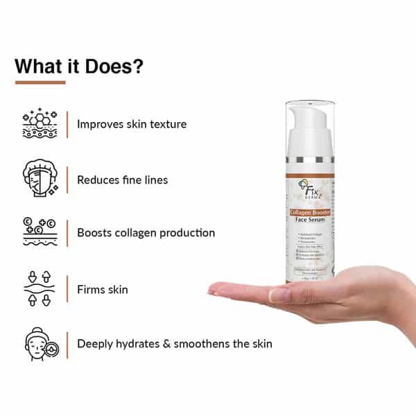 Fixderma Hydrolyzed Collagen Booster Face Serum | Collagen Serum For All Skin Types - 30G