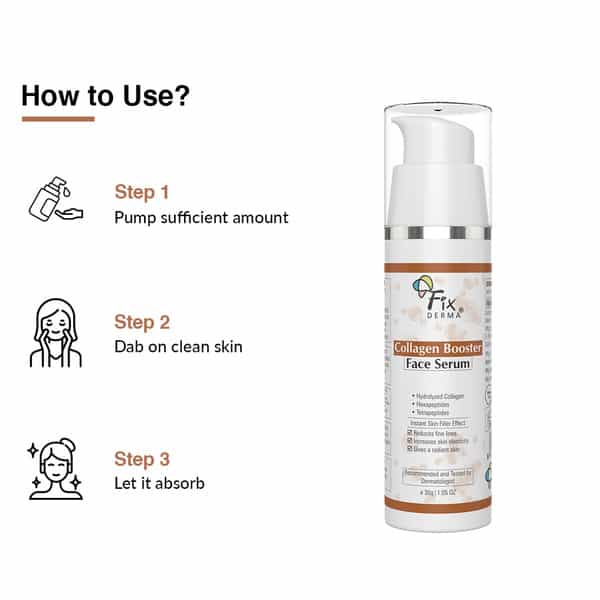 Fixderma Hydrolyzed Collagen Booster Face Serum | Collagen Serum For All Skin Types - 30G