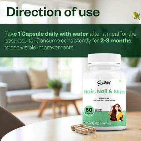 Oribite Hair Skin Nail Support Capsules With Biotin 60 Capsules