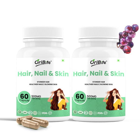 Oribite Hair Skin Nail Support Capsules With Biotin 60 Capsules