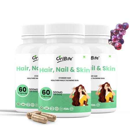 Oribite Hair Skin Nail Support Capsules With Biotin 60 Capsules