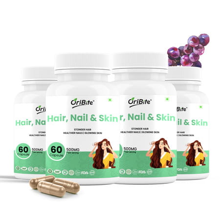 Oribite Hair Skin Nail Support Capsules With Biotin 60 Capsules