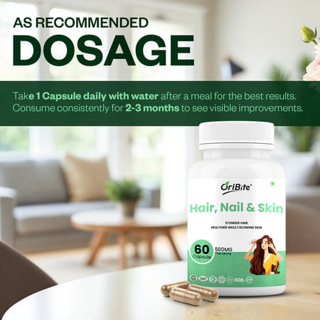 Oribite Hair Skin Nail Support Capsules With Biotin 60 Capsules