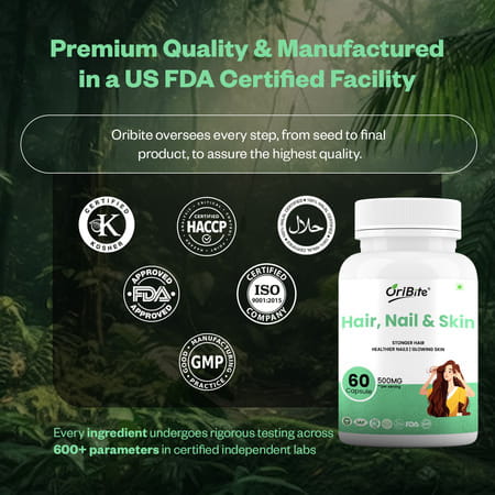 Oribite Hair Skin Nail Support Capsules With Biotin 60 Capsules