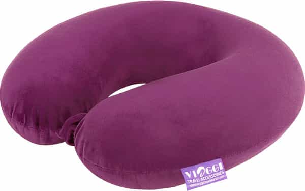 Viaggi U Shaped Memory Foam Neck Pillow- Eggplant