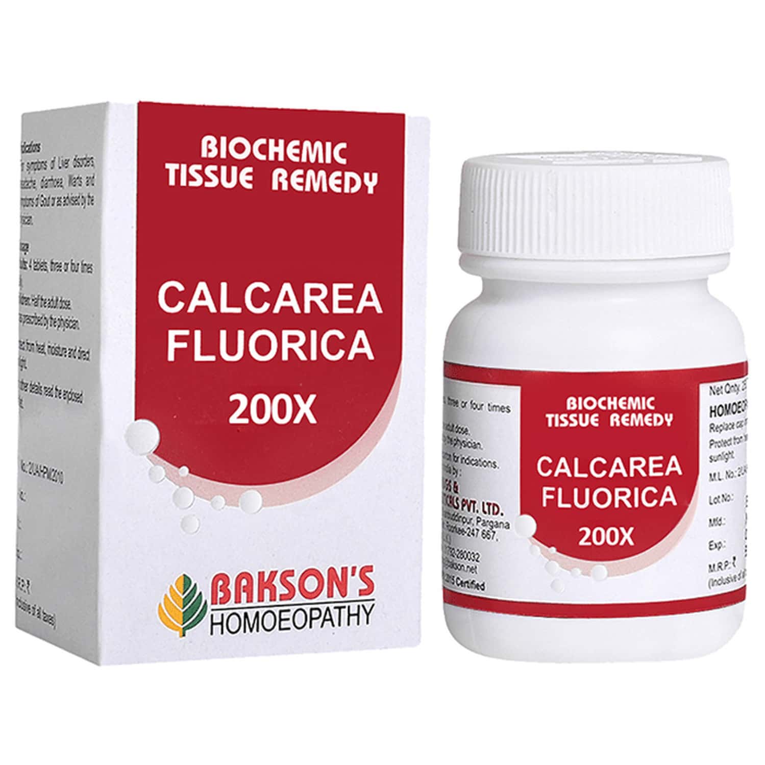 Baksons Homoeopathy Calcarea Fluorica Biochemic Tablet 200x 250 No's