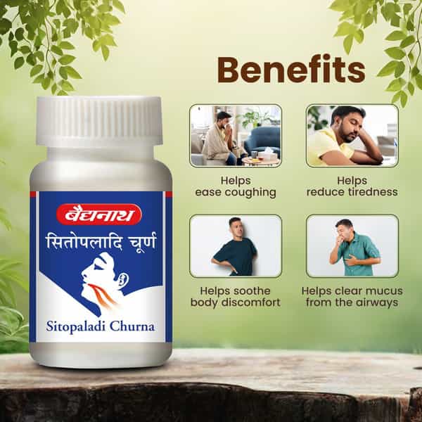 Baidyanath Ayurved Sitopaladi Churna 60G | Respiratory Wellness Support