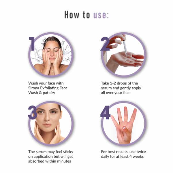 Sirona Anti Acne Face Serum With Tee Tree Oil Salicylic Acid Hyaluronic Acid And Vitamin E - 30 Ml