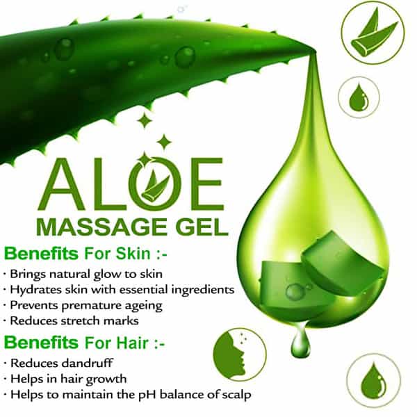 Nutriglow Aloe Vera Massage Gel For Acne/Radiant Skin /Hydrating Gel/Skin Moisturizer/Pack Of 2/100G