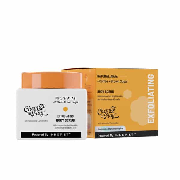 Chemist At Play Exfoliating Body Scrub For Removing Tan & Dead Skin Cells | For Men & Women | 75G