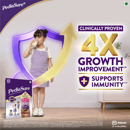 Pediasure Vital Nutrients To Help Kids Growth For 2-6 Years Old Chocolate Box Of 200 Gm