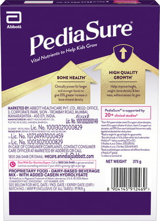 Pediasure Vital Nutrients To Help Kids Growth For 2-6 Years Old Chocolate Box Of 200 Gm
