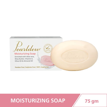 Pearldew Moisturizing Soap 75 Gm | Kokum Butter | Aloe Vera | Olive Oil (Pack Of 6)