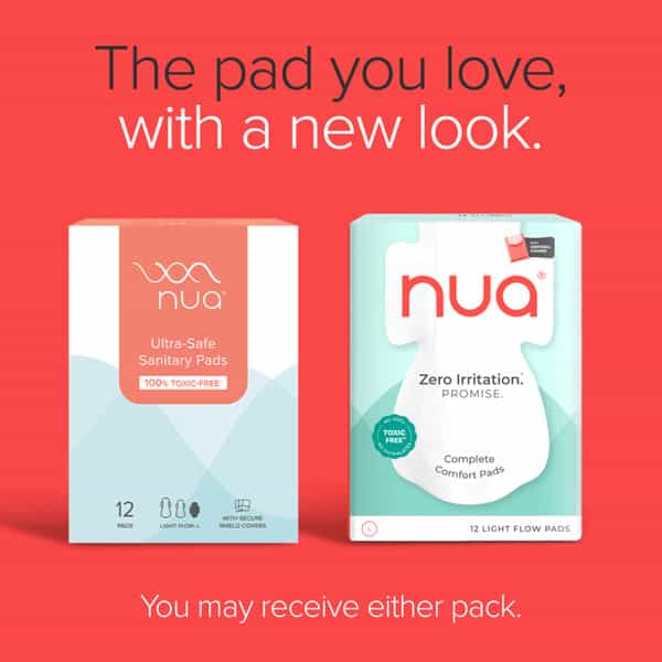 Nua Ultra-Safe Sanitary Pads | Light Flow| 12 Pads