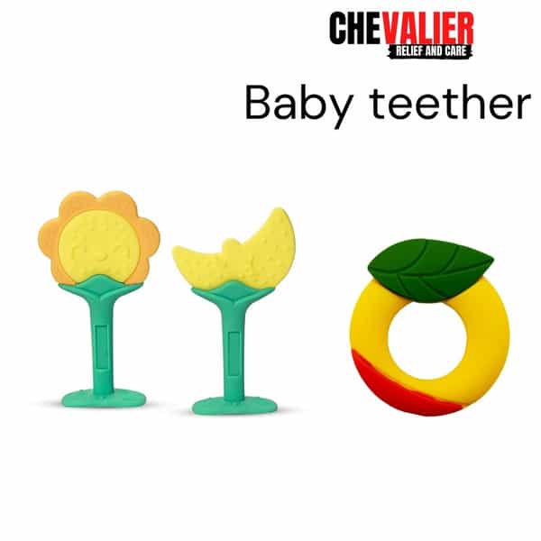 Chevalier Soft Silicone Rubber Baby Teether | Soothes Sore Gums Chew Infant Toy Combo 3 Symyoy