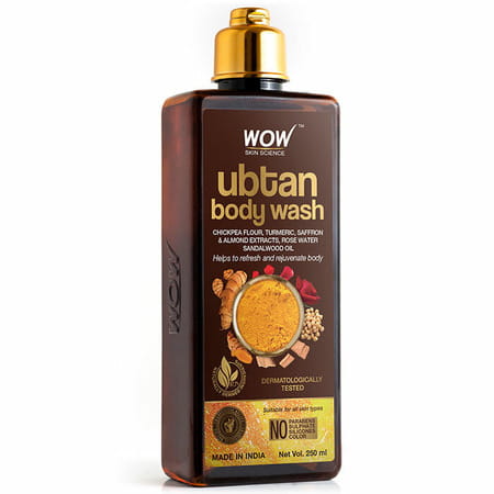 Wow Skin Science Ubtan Body Wash With Chickpea Flour | Almond | Safron & Turmeric Extracts - 250 Ml