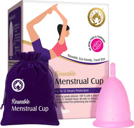 Mom & World Reusable Menstrual Cup For Women 100% Medical Grade Silicone- (Large)