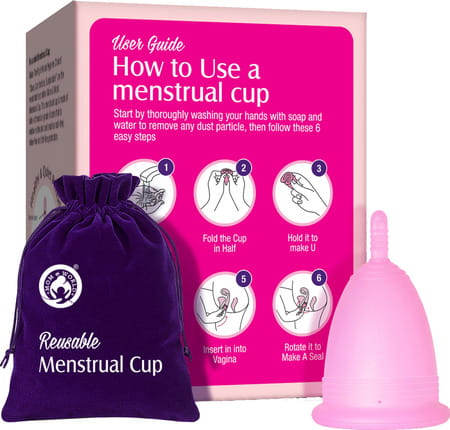 Mom & World Reusable Menstrual Cup For Women 100% Medical Grade Silicone- (Large)