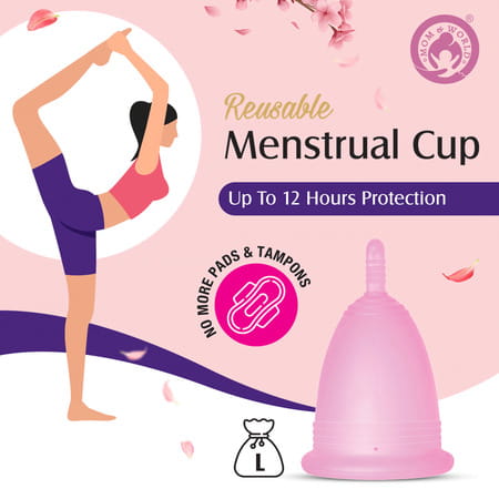 Mom & World Reusable Menstrual Cup For Women 100% Medical Grade Silicone- (Large)