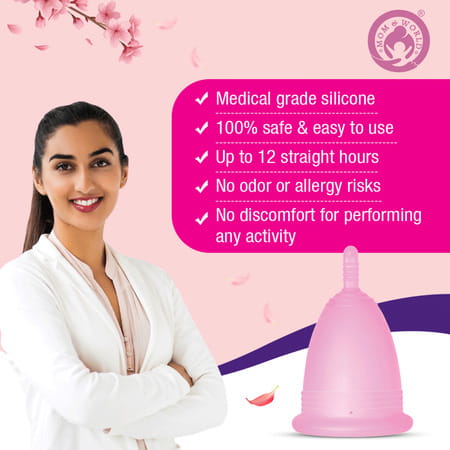 Mom & World Reusable Menstrual Cup For Women 100% Medical Grade Silicone- (Large)
