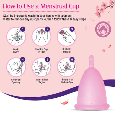 Mom & World Reusable Menstrual Cup For Women 100% Medical Grade Silicone- (Large)