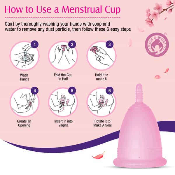Mom & World Reusable Menstrual Cup For Women 100% Medical Grade Silicone- (Large)