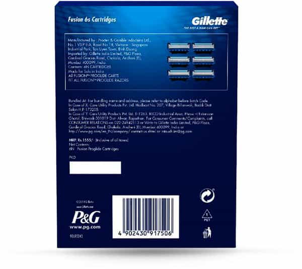Gillette Fusion Proglide Shaving Blades Pack Of 6