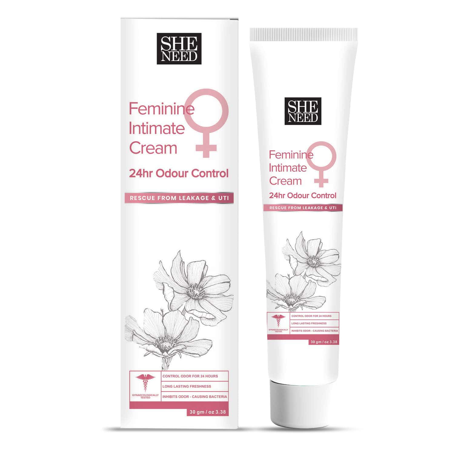 Sheneed Feminine Intimate 24hr Odour Control Cream 30gm|rescue From Leakage & Uti|gynac Approved