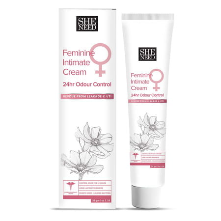 Sheneed Feminine Intimate 24hr Odour Control Cream 30gm|Rescue From Leakage & Uti|Gynac Approved
