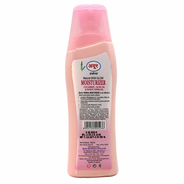 Ayur Herbals Natural Glow Moisturizering With Rose I Soft And Radiant Look I Pack Of 2 - 200Ml