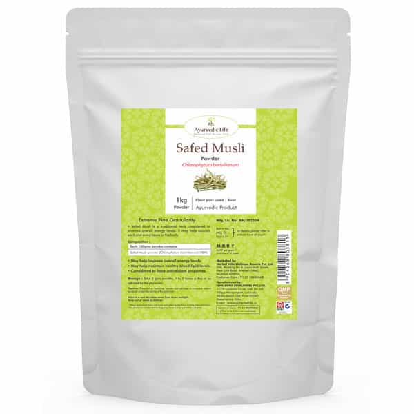Al-Ayurvedic Life Safed Musli Chlorophytum Borivilianum Powder 1 Kg Value Pack Of 5