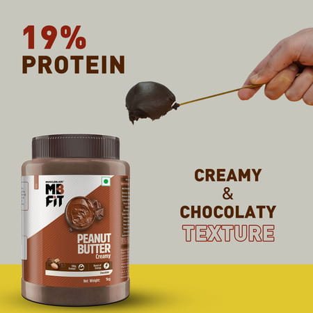 Muscleblaze Fit Chocolate Peanut Butter | Crunchy | 19 G Protein | Energy Booster | 1 Kg