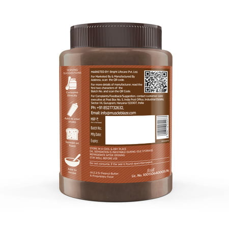 Muscleblaze Fit Chocolate Peanut Butter | Crunchy | 19 G Protein | Energy Booster | 1 Kg