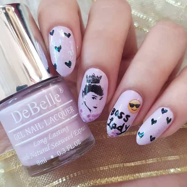 Debelle Gel Nail Polish Combo Set Of 3 French Hydrangea Silver Glitter] 24 Ml (8 Ml Each)