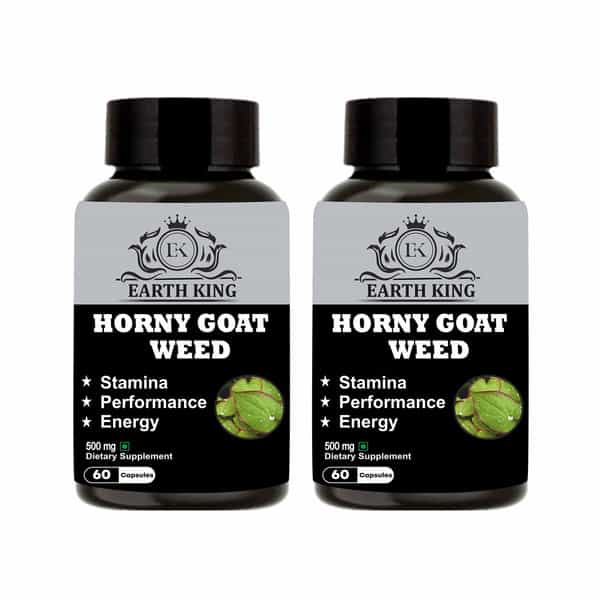 Earth King Horny Goat Weed Capsule | Epimedium Extract | Maca Root Powder 500Mg 60 Capsules (2 Pack)