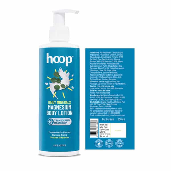 Hoop Magnesium Daily Body Lotion-Relax Muscles Post Workout | Energise Muscles (250Ml)
