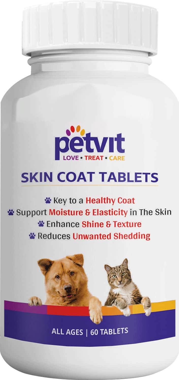 Petvit Skin & Coat Tablets For Dog Shiny Coat | For All Age Group | Palatable Chewable- 60 Tablets