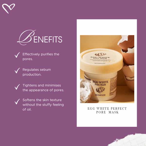 Skinfood Egg White Pore Mask - Korean Face Cleanser - Korean Skincare - 120G