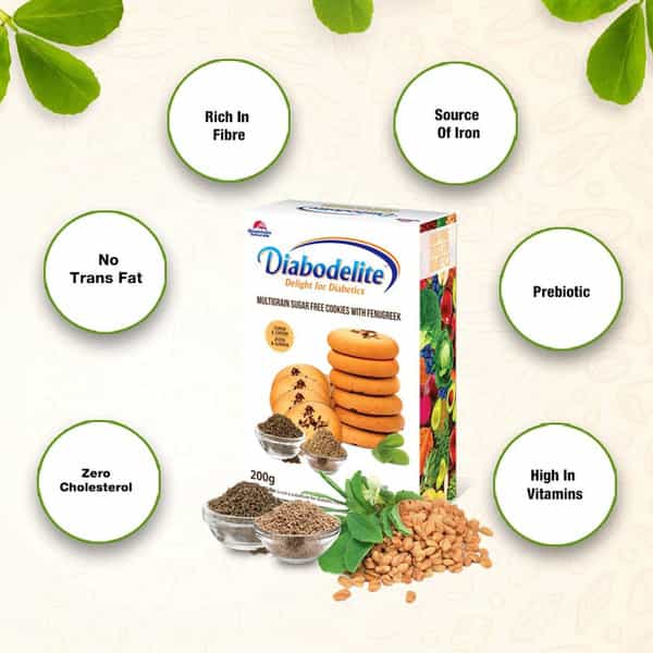 Quantum Naturals Diabodelite Cookies | Jeera & Ajwain Flavour| Herbal & Natural | Pack Of 4