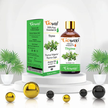 Pack Of 2 Thyme Essential Oil & Rosehip Seed Carrier Oil - 100% Pure & Natural Oil