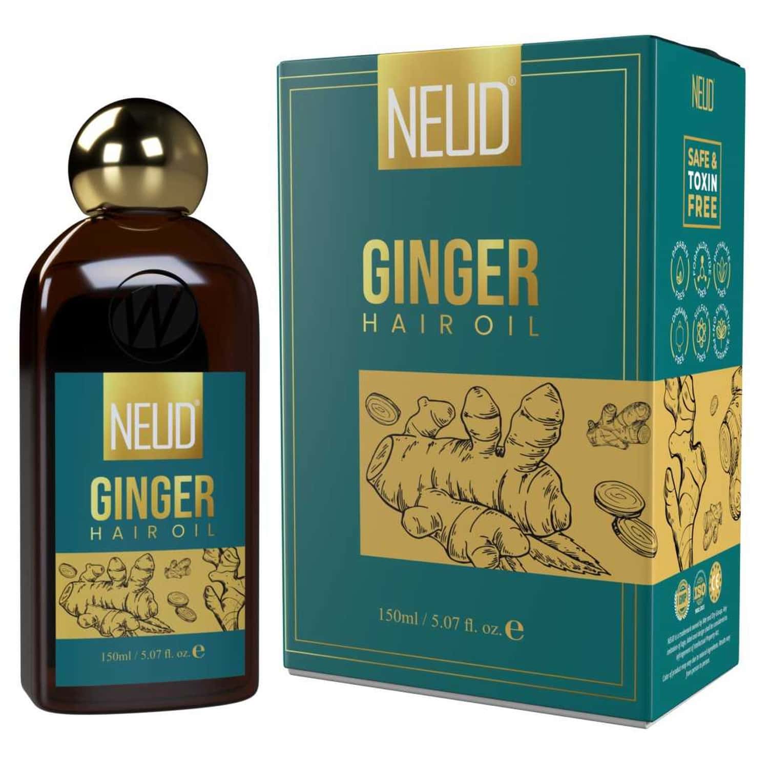 Neud Premium Ginger Hair Oil For Men & Women - 1 Pack (150ml)