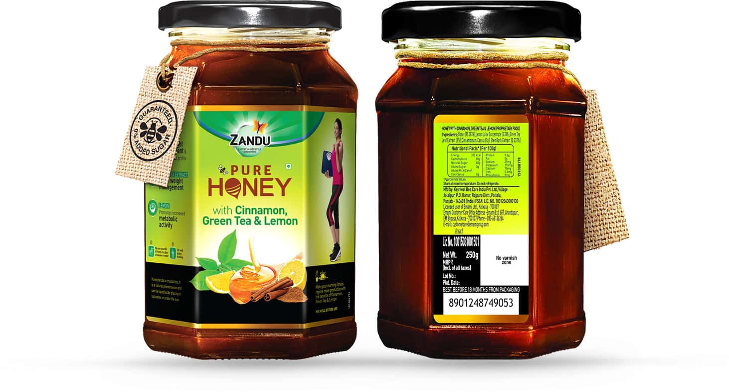 Buy ZANDU PURE HONEY CINNAMON GREEN TEA & LEMON HEALTH FOOD JAR OF 500